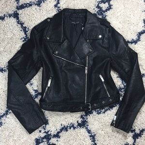 Romeo & Juliet Couture Black Leather Biker Jacket